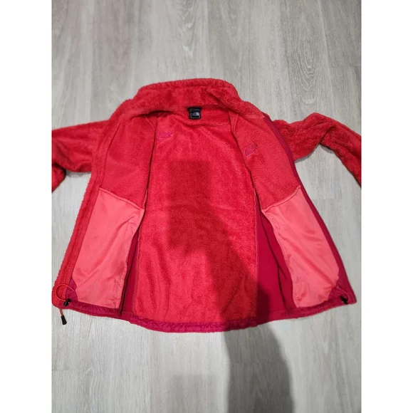 The North Face Womens Fleece Jacket Full Zip Red M/M Jacket Used - Picture 3 of 10